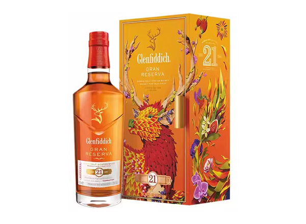 北京回收格兰菲迪21年700ml福鹿生花新年装福鹿呈祥新春礼盒装Glenfiddich苏格兰威士忌