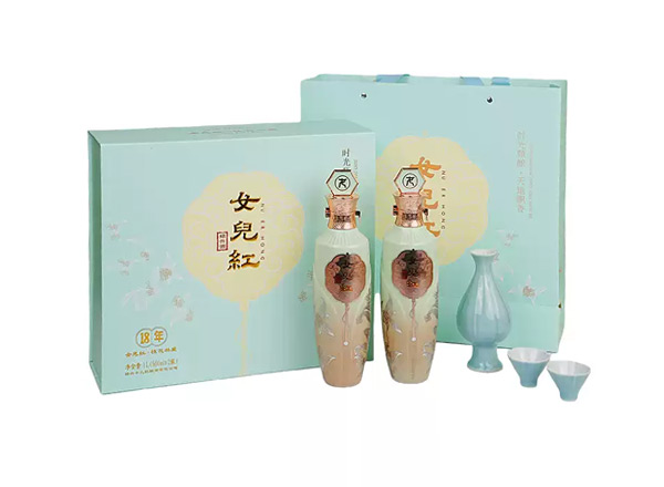 北京黄酒回收女儿红18年黄酒十八年桂花林藏老酒500ml*2礼盒装行情价格