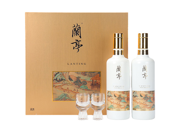 北京会稽山兰亭黄酒回收国潮兰亭500ml*2礼盒装行情价格