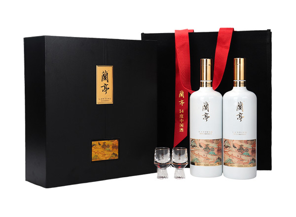 北京会稽山兰亭黄酒回收兰亭二十年陈酿1L*2礼盒装行情价格