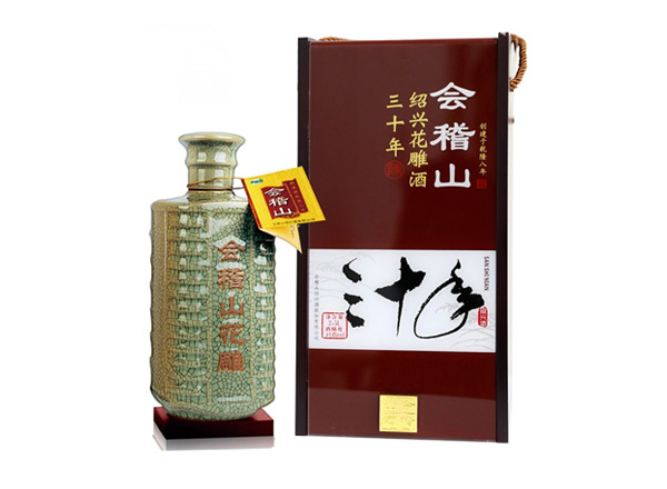 北京会稽山黄酒回收会稽山三十年绍兴花雕酒30年木盒装2.5L黄酒行情价格